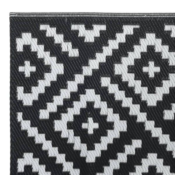 vidaXL Outdoor Carpet ARAKIL White and Black 80x150 cm PP