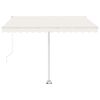 vidaXL Freestanding Manual Retractable Awning 300x250 cm Cream