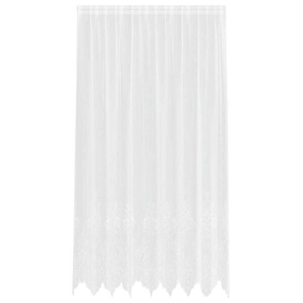 vidaXL Lace Curtain with Curtains Floral White 245 x 200 cm Polyester