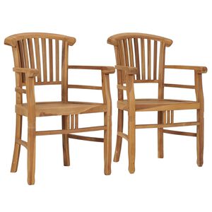 vidaXL Garden Chairs 2 pcs Solid Teak Wood