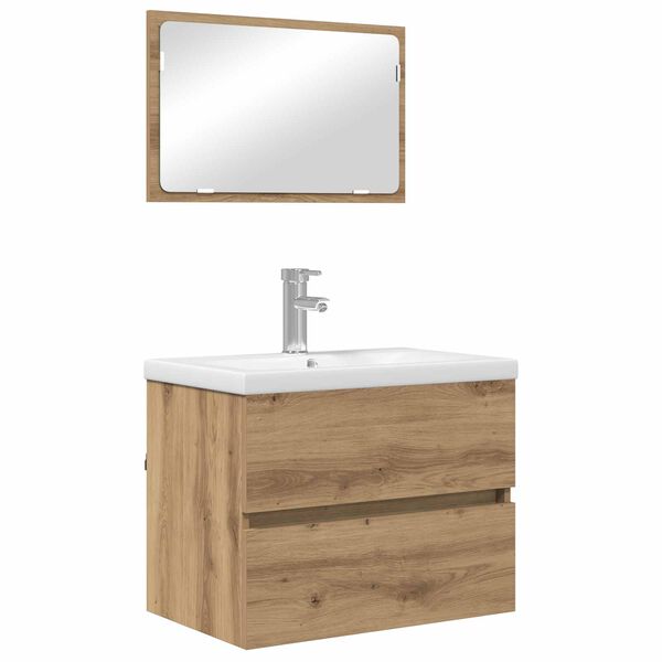vidaXL Bathroom Furniture Set 3 pcs Artisan Oak Engineered Wood