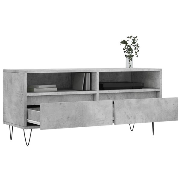 vidaXL TV Cabinet Concrete Grey 100x34.5x44.5 cm Engineered Wood