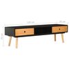 vidaXL TV Cabinet Black 120x35x35 cm Solid Pinewood
