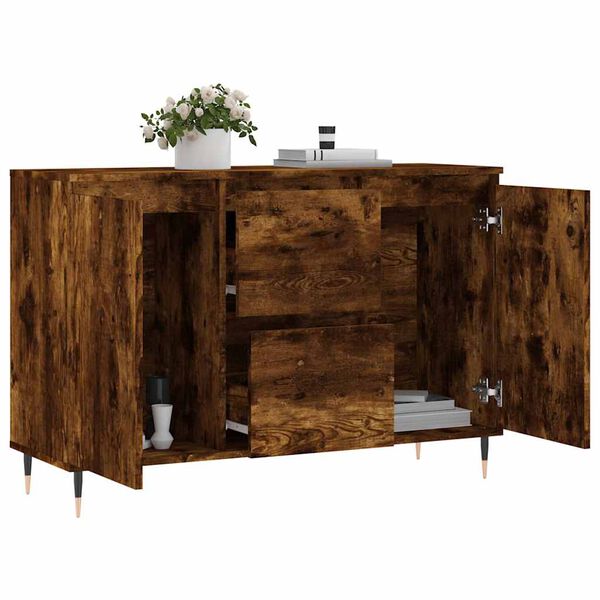 vidaXL Sideboard Smoked Oak 101.5x35x70 cm Engineered Wood