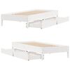 vidaXL Bed Frame without Mattress White 90x190 cm Single Solid Wood Pine
