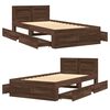 vidaXL Bed Frame with Headboard without Mattress Brown Oak 75x190 cm Small Single