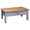 vidaXL Coffee Table Grey 100x60x43.5 cm Solid Pine Wood Panama Range