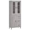 vidaXL Highboard Grey Sonoma 69.5x34x180 cm Engineered Wood