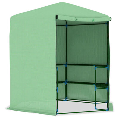 vidaXL Greenhouse with Shelves Steel 227x223 cm