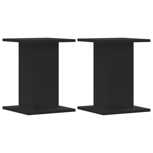 vidaXL Plant Stands 2 pcs Black 30x30x40 cm Engineered Wood