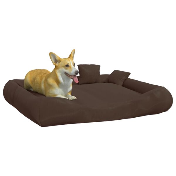 vidaXL Dog Cushion with Pillows Brown 135x110x23 cm Oxford Fabric