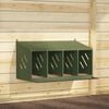vidaXL Chicken Nesting Box with 4 Compartments Olive Green Metal