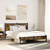 vidaXL Metal Bed Frame without Mattress Smoked Oak 150x200 cm King Size
