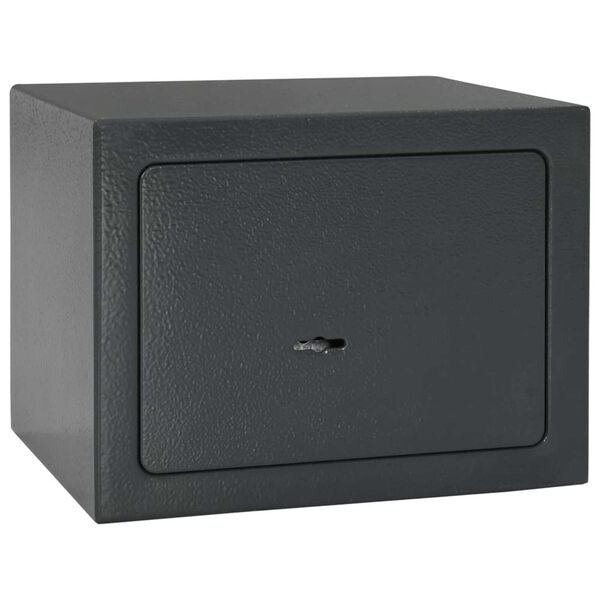 vidaXL Safe Box with Lock Grey 17 x 23 x 17 cm Steel
