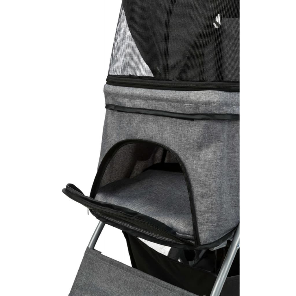 TRIXIE Folding Pet Stroller Dog and Cat Grey vidaXL