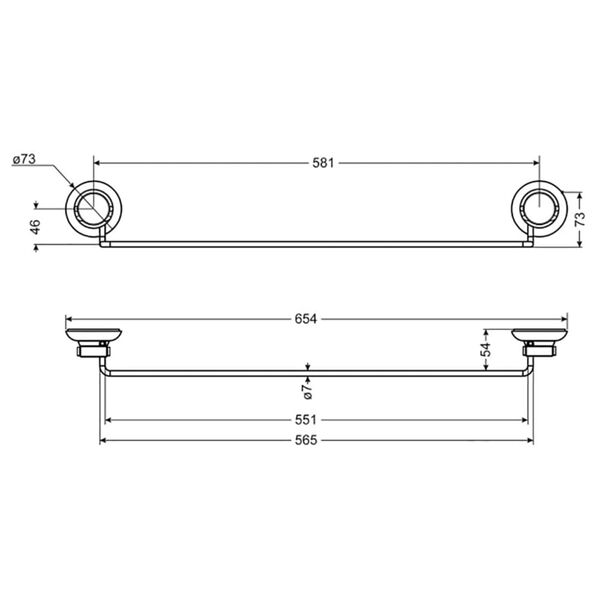 CORNAT Towel Holder Bar 3in1 Black