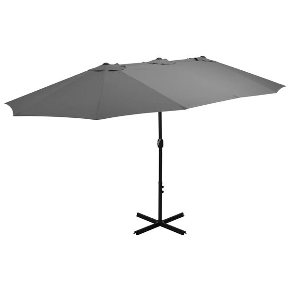 vidaXL Garden Parasol with Aluminium Pole 460x270 cm Anthracite