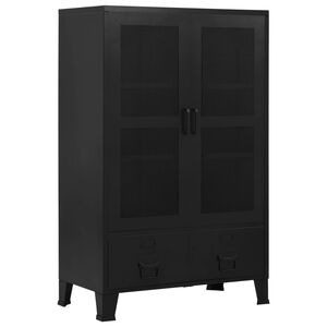 vidaXL Office Cabinet with Mesh Doors Industrial 75x40x120 cm Steel