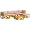 vidaXL Sofa Set 6 pcs Natural Solid Acacia Wood