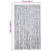 vidaXL Insect Curtain White and Grey 118x220 cm Chenille