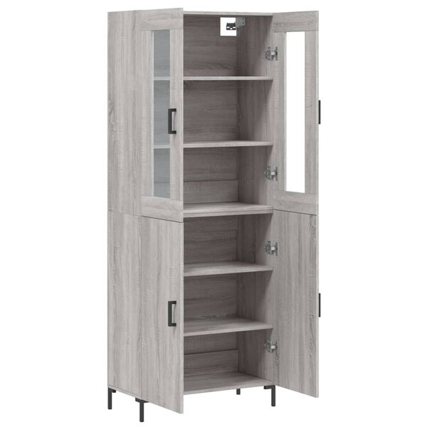 vidaXL Highboard Grey Sonoma 69.5x34x180 cm Engineered Wood