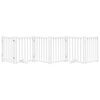vidaXL Dog Gate with Door Foldable 6 Panels White 300 cm Solid Wood Fir