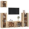 vidaXL 5 Piece TV Cabinet Set Sonoma Oak Engineered Wood