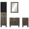 vidaXL 4 Piece Bathroom Furniture Set Black Solid Wood Mango