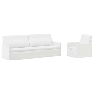 vidaXL Sofa Set 2 pcs White Fabric