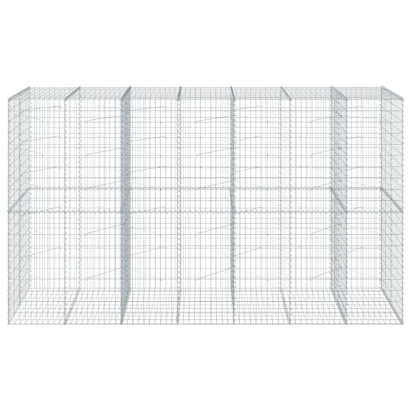 vidaXL Gabion Basket with Cover 350x100x200 cm Galvanised Iron