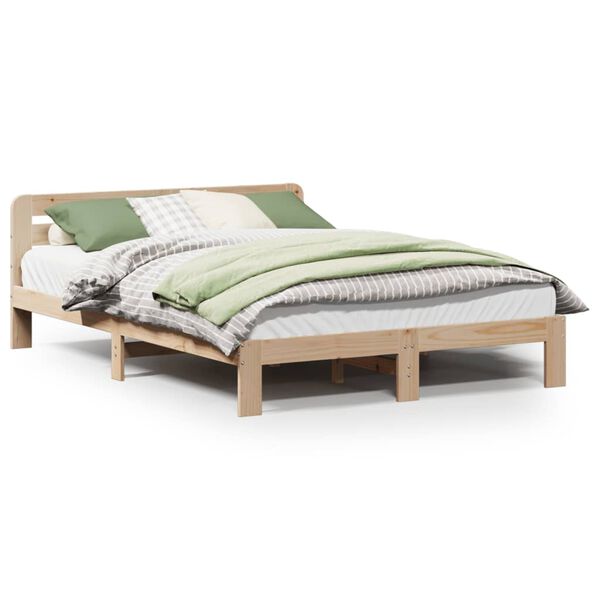 vidaXL Bed Frame without Mattress 120x190 cm Small Double Solid Wood Pine