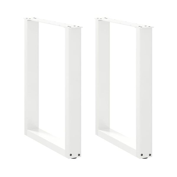 vidaXL Dining Table Legs U-Shaped 2 pcs White 60x(72-73) cm Steel