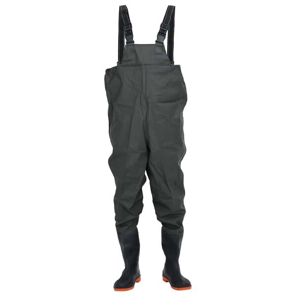 vidaXL Chest Waders with Boots Dark Green Size 46