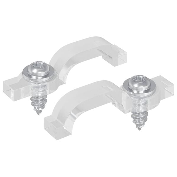 vidaXL LED Strip Clips 2 pcs Transparent 2 x 1 x 0.5 cm