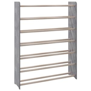 vidaXL Shoe Rack Grey 90x24x117 cm Engineered Wood