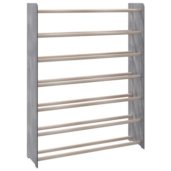 vidaXL Shoe Rack Grey 90x24x117 cm Engineered Wood