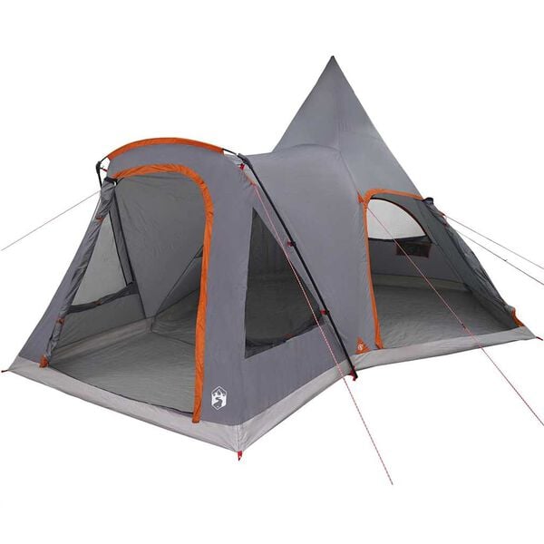 vidaXL Teepee Tent with Roof Grey and Orange 545 x 450 x 295 cm