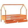 vidaXL Kids Bed Frame with Drawers without Mattress 90x190 cm Single Solid Wood