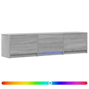 vidaXL TV Cabinet with LED with LED Grey Sonoma 165 x 34 x 40 cm
