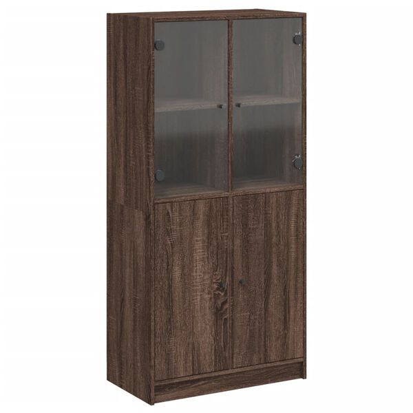 vidaXL Highboard with Doors Brown Oak 68x37x142 cm Engineered Wood
