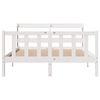 vidaXL Bed Frame without Mattress White 120x190 cm Small Double Solid Wood Pine