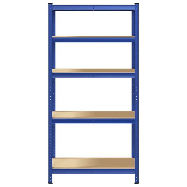 vidaXL 5-Layer Storage Shelf Blue Steel&Engineered Wood