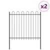vidaXL Garden Fence 2 pcs Grey 3.4 x 1.5 m Powder-coated Steel