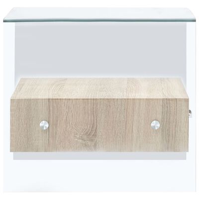 vidaXL Coffee Table with Drawer 50x50x45 cm Tempered Glass