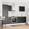 vidaXL 7 Piece Kitchen Cabinet Set Porto Black Engineered Wood