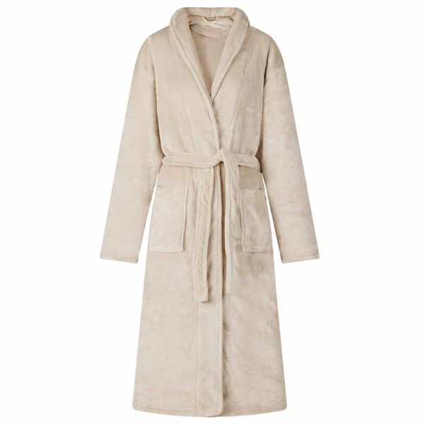vidaXL Bathrobe without Hood Beige S Flannel