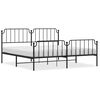 vidaXL Metal Bed Frame without Mattress with Footboard Black 193x203cm