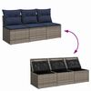 vidaXL Garden Sofa with Cushion 7 pcs Grey and beige Poly rattan