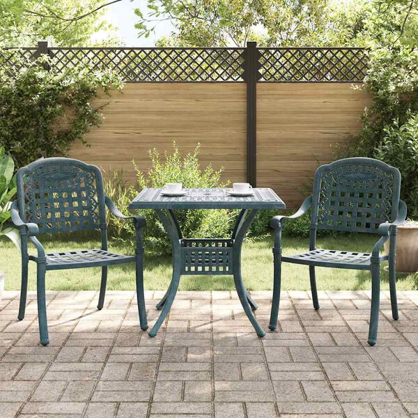 vidaXL Garden Table Set 3 pcs Green Cast Aluminium