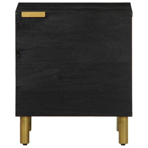 vidaXL Bedside Cabinet Black 40x33x46 cm Solid Wood Mango